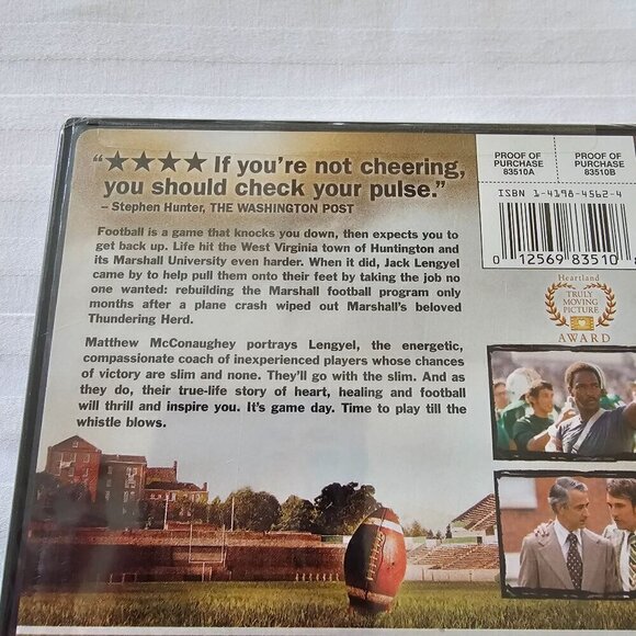 New Matthew McConaughey "We Are Marshall" Full Screen Edition DVD - Picture 3 of 6